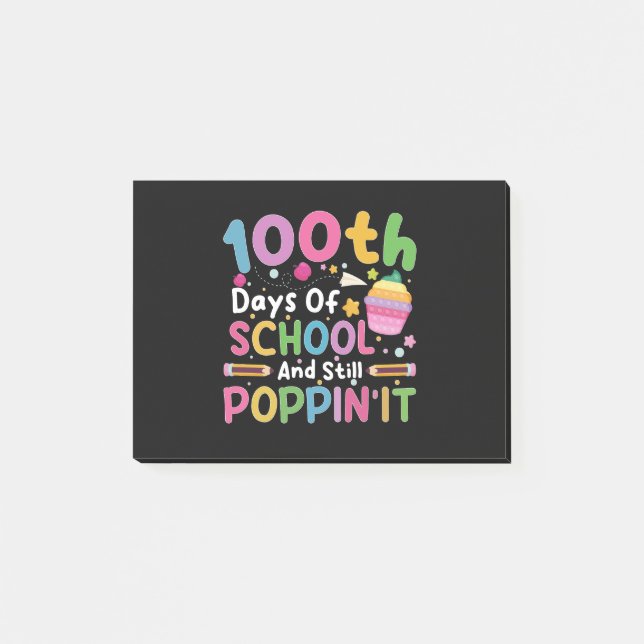 100 Days Of School And Still Poppin' Girl  Post-it Notes (Front)