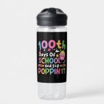 100 Days Of School And Still Poppin' Girl  Water Bottle<br><div class="desc">100 Days Of School And Still Poppin' Unicorn Girl Pop It</div>