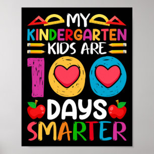 100 Days Of School And Still Poppin Kindergarten  Poster
