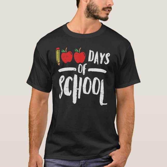 100 Days Of School Apple Shirt 100th Day Teacher P (Front)