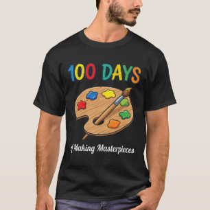 100 Days Of School Art Teacher Student Palette T-Shirt