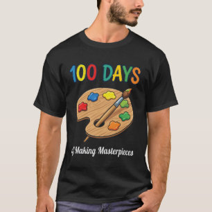 100 Days of School Art Teacher Student Palette T-Shirt