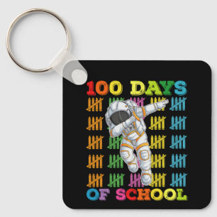 100 Days Of School Astronaut Teacher Key Ring