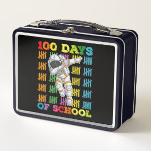 100 Days Of School Astronaut Teacher Metal Lunch Box