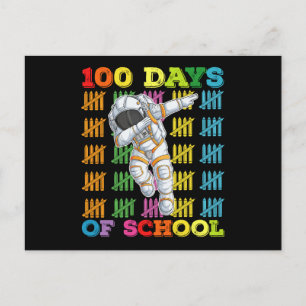 100 Days Of School Astronaut Teacher Postcard