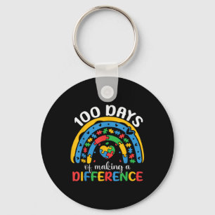100 Days Of School Autism Awareness 100th Day Key Ring