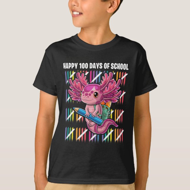 100 Days Of School Axolotl Kindergarten Costume Ki T-Shirt (Front)