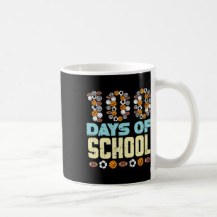 100 Days Of School Baketball Soccer Football Sport Coffee Mug