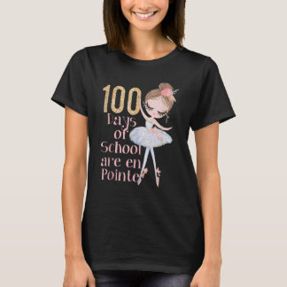 100 Days of School Ballerina Dancer Outfit Girls B T-Shirt