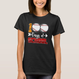 100 Days Of School Baseball 100 Days Smarter 100t T-Shirt