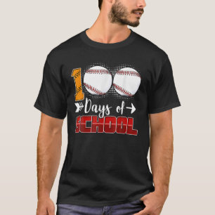 100 Days Of School Baseball 100 Days Smarter T-Shirt