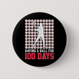 100 Days Of School Baseball 100th Day For Boys 6 Cm Round Badge