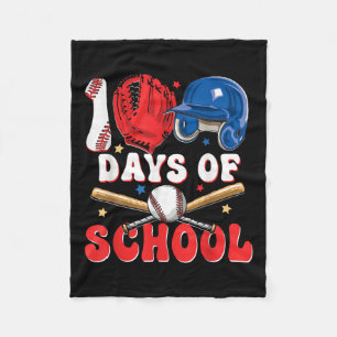 100 Days Of School Baseball 100th Day For Boys Fleece Blanket