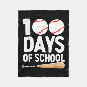 100 Days Of School Baseball 100th Day For Boys Fleece Blanket