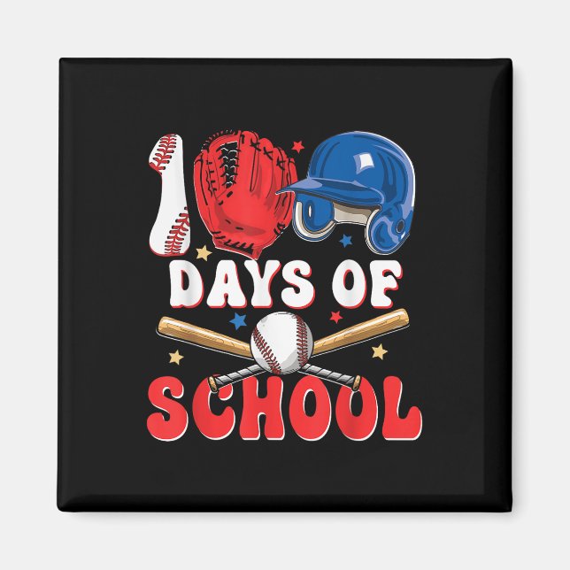 100 Days Of School Baseball 100th Day For Boys Magnet (Front)