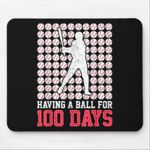 100 Days Of School Baseball 100th Day For Boys Mouse Mat