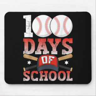 100 Days Of School Baseball 100th Day For Student Mouse Mat