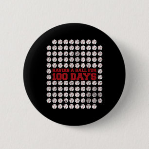 100 Days Of School Baseball 100th Day Of School 6 Cm Round Badge