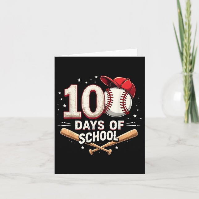 100 Days Of School Baseball 100th Day Of School Card (Front)