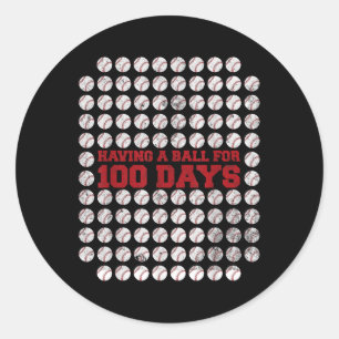 100 Days Of School Baseball 100th Day Of School Classic Round Sticker
