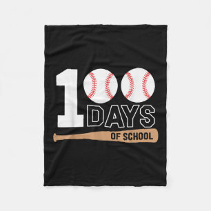 100 Days Of School Baseball 100th Day Of School Fleece Blanket