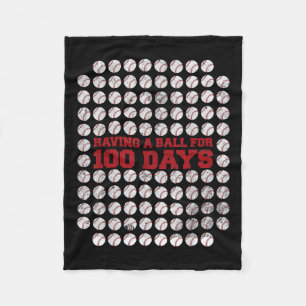 100 Days Of School Baseball 100th Day Of School Fleece Blanket