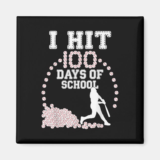 100 Days Of School Baseball 100th Day Of School Magnet (Front)