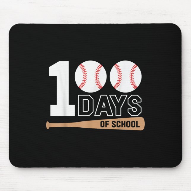 100 Days Of School Baseball 100th Day Of School Mouse Mat (Front)