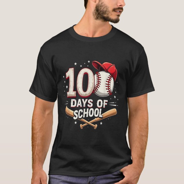 100 Days Of School Baseball 100th Day Of School T-Shirt (Front)