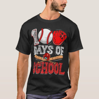 100 Days Of School Baseball 100Th Day Student Kids T-Shirt