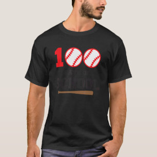 100 Days Of School Baseball 100th Day Teachers Stu T-Shirt