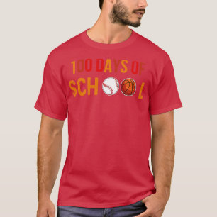 100 Days of School Baseball Basketball Student T-Shirt