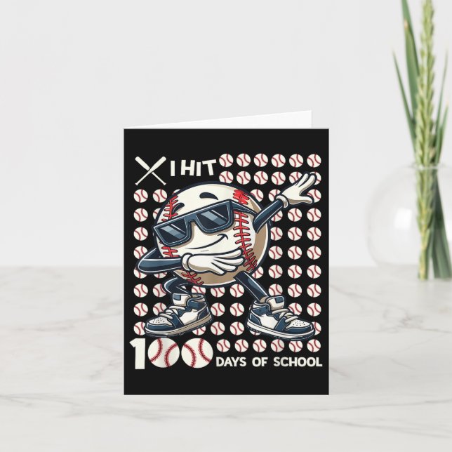 100 Days Of School Baseball Bat 100th Day Of Card (Front)
