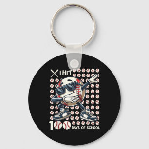 100 Days Of School Baseball Bat 100th Day Of Key Ring