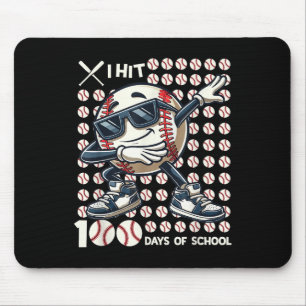 100 Days Of School Baseball Bat 100th Day Of Mouse Mat