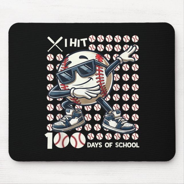 100 Days Of School Baseball Bat 100th Day Of Mouse Mat (Front)