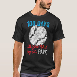 100 Days Of School Baseball Boy Fun Celebration St T-Shirt