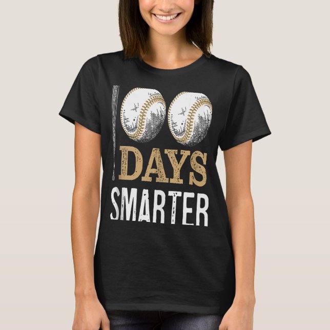 100 Days Of School Baseball Boy Fun Celebration St T-Shirt (Front)