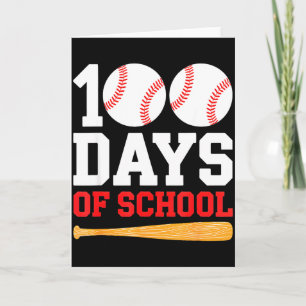 100 Days Of School Baseball Boys 100 Days Smarter  Card