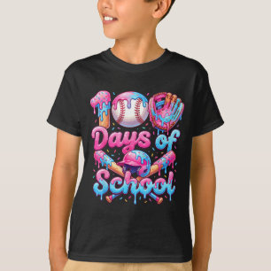 100 Days Of School Baseball Boys Kids _1 T-Shirt