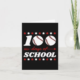 100 Days Of School Baseball Lovers Card