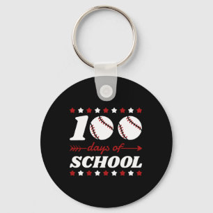 100 Days Of School Baseball Lovers Key Ring