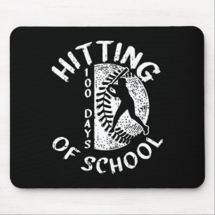 100 Days Of School Baseball Player Teacher Student Mouse Mat