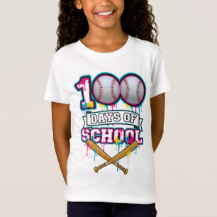100 Days of School Baseball Shirt PNG