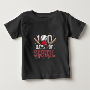 100 Days of School Baseball Sport Lovers  Baby T-Shirt