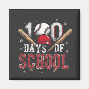 100 Days of School Baseball Sport Lovers Magnet