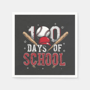 100 Days of School Baseball Sport Lovers Napkin