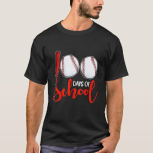 100 Days of School Baseball Teacher Boys 100th Day T-Shirt