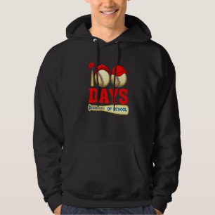100 Days of School Baseball Teacher Kids 100th Day Hoodie