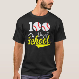 100 Days of School Baseball Teacher Kids 100th Day T-Shirt